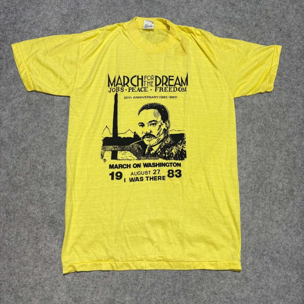 Vintage 1983 Martin Luther King Jr March For The Dream 20th Anniversary Shirt L
